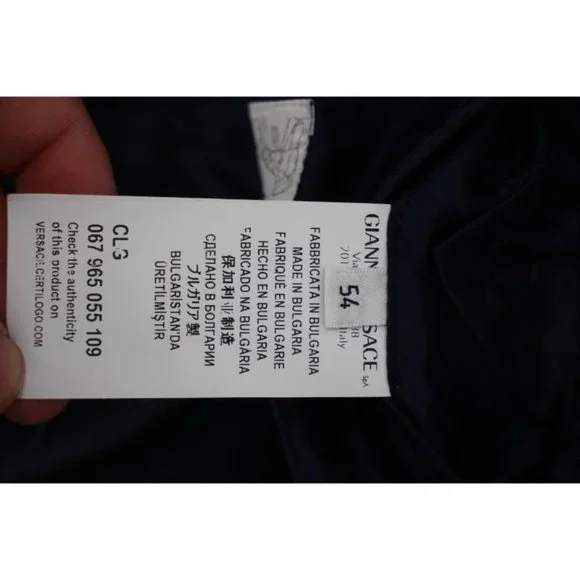 Versace Collection Sport Coat Mens 54/44 Single Breasted Blue Two Button cotton